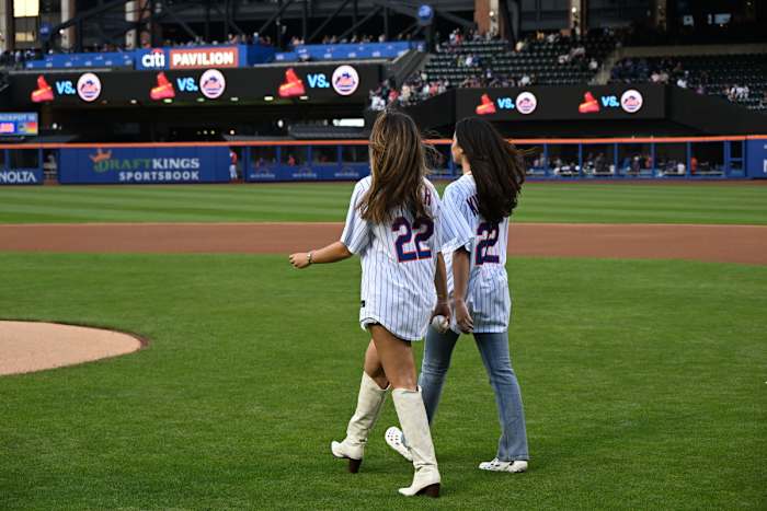 Brooks Nader and Cindy Kimberly taking to the field.